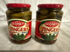 lot 212 image: 2 Jars of Gendey Zinger Baby Pickles