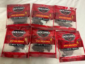 lot 217 image: 6 Packs of Jack Links Spicy Red Pepper Beef Jerky