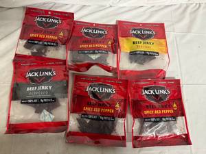 lot 220 image: 6 Bags of Jack Links Beef Jerky