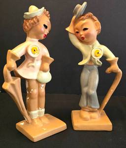 lot 72 image: Pair of Kurt Goebel Goldscheider Art Deco Ceramic Figures