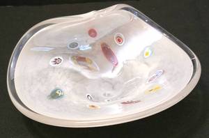 lot 90 image: Vintage Murano Glass Multi-Millefiori Candy Dish