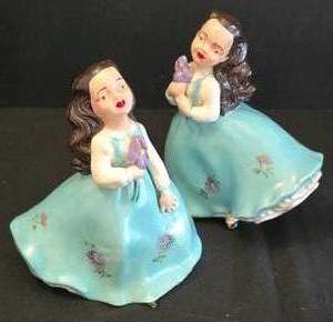 lot 127 image: Pair of Vintage Holland Mold Porcelain Figures
