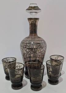 lot 154 image: Vintage Carafe & Glass Set