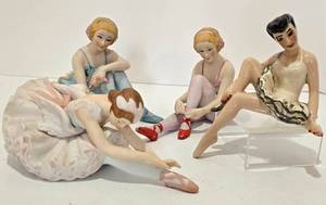lot 172 image: Exquisite Vintage Ballerina Figure Set including GG Santiago Swan Lake & Lefton Options