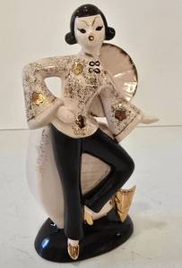 lot 210 image: Very Special Napco Sonsco Harlequin Masquerade Dancer Planter