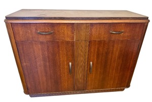 lot 2 image: Vintage Art Deco Cabinet with Storage and Shelving
