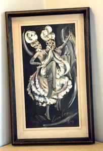 lot 8 image: Vintage Can Can Girls Original Artwork