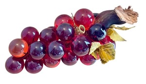 lot 31 image: Vintage MCM Glass Grape Bunch, 16 Inches Long