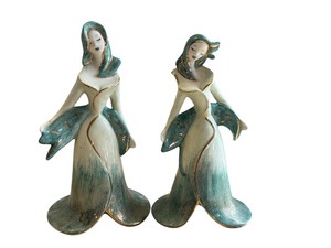lot 47 image: Set of 2 Mid-Century Hedi Schoop Lady Figurines from Phantasy Line