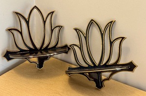 lot 61 image: Pair of Vintage Art Deco Foldable Wall Shelves from Japan