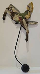 lot 19 image: Vintage Winston Porter Metal Folk Art Native American Pendulum