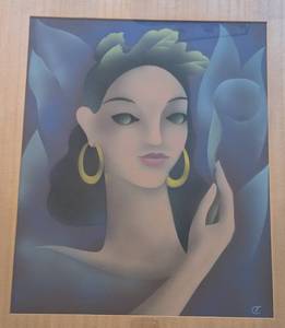 lot 230 image: Framed Abstract Portrait Print
