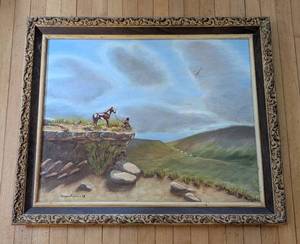 lot 232 image: Framed Oil on Board Landscape Painting by Frances Richter
