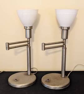 lot 235 image: Pair of Vintage Swing Arm Table Lamps