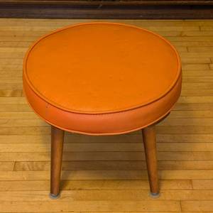 lot 269 image: Mid Century Orange Vinyl Stool
