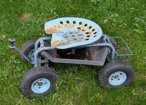 lot 304 image: Vintage Rolling Garden Seat