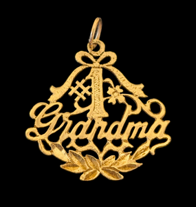 lot 336 image: 14k Yellow Gold #1 Grandma Pendant