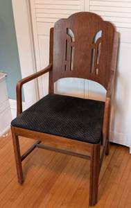 lot 356 image: Vintage Art Deco Wood Armchair