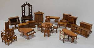 lot 391 image: Wooden Doll House Furniture Selection