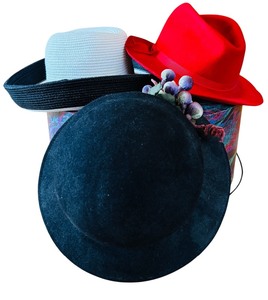 lot 94 image: Hat Box and Three Stylish Hats