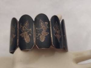 lot 3 image: Sterling & Black Enameled Dancing Goddess Bracelet