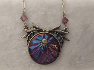 lot 8 image: Fenton Sterling Iridescent Amethyst Necklace