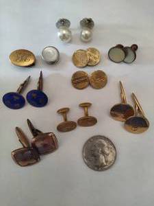 lot 40 image: Vintage Cuff Links & Tie Pins