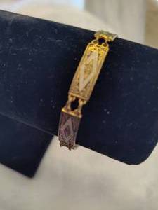 lot 48 image: Damascene Gold Tone Bracelet