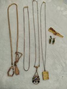 lot 72 image: 120 12K GF Necklaces, Earrings & Tie Clip