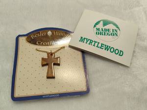 lot 79 image: Myrtlewood Cross Pendant New in Box