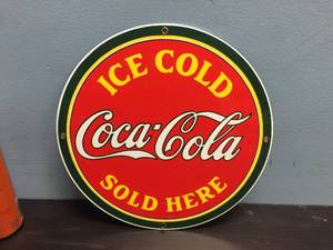 Ande Rooney Porcelain Enameled Coca Cola Sign