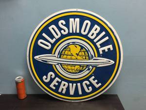 lot 104 image: Oldsmobile Embossed Tin Sign - 24
