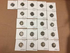 lot 116 image: (21) Roosevelt - Proof Dimes 1968-1980