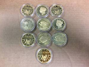 lot 136 image: (10) National Collectors Mint Copy CoinsCommemorative Rounds