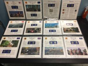 lot 138 image: (12) State Quarter - Stamp - Collectable Boards