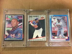 lot 156 image: 3 Kirby Puckett Baseball Cards