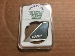 lot 173 image: VASP Brazilian Airlines 17.3 Grams Sterling - Commemorative Tail Fin