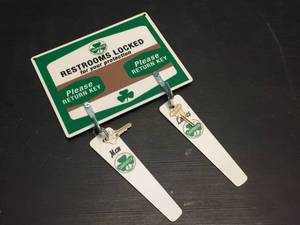 lot 208 image: Shamrock - PorcelainEnamel Restroom SignsKeys