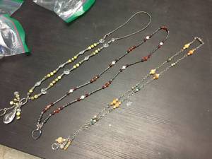 lot 233 image: (3) Lanyard - Howlite & Yellow QuartzJasper & PearlAgateHematite