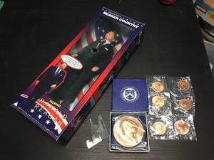 lot 236 image: Ronald Reagan Doll with Related Presidential Coins
