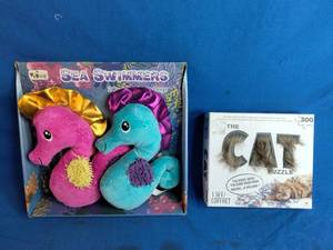 lot 27 image: Toys for Small Dogs and Puppies Think Dog Sea Swimmers and The Cat Puzzle 300 Pieces By Cardinal 13 X 19 - Unused