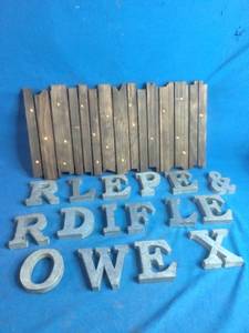 lot 100 image: 4 Tin Letters and Light Up Sign
