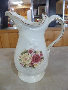lot 55 image: Ceramic Rose Dcor Pitcher