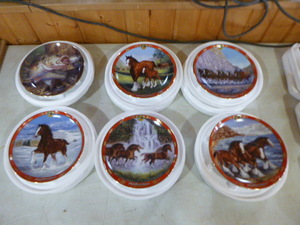 lot 88 image: 6 Danbury Mint Pride of Budweiser and Bass Beauties Decorative Plates