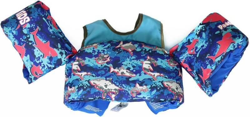 lot 373 image: NEW Body Glove Kids Paddle Pals U. S. Coast Guard-Approved PFD (Child 33 - 55 lbs.) - Sharks