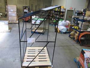 lot 110 image: Welded Black Metal Frame Built to Fit Onto Pallets with Angled Roof - Perfect for Projects