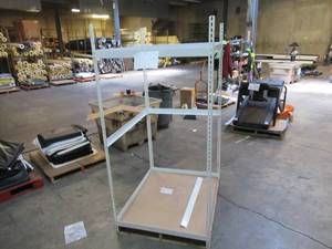 lot 115 image: Adjustable White Metal Frame Built to Fit Onto Pallets - Perfect for Projects