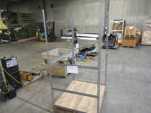 lot 119 image: Adjustable Gray Metal Frame Built to Fit Onto Pallets - Perfect for Projects