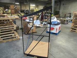 lot 138 image: Welded Black Metal Frame Built to Fit Onto Pallets with Angled Roof - Perfect for Projects