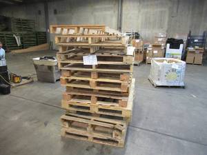 lot 135 image: Stack of Various Oversized Pallets - Perfect for Projects